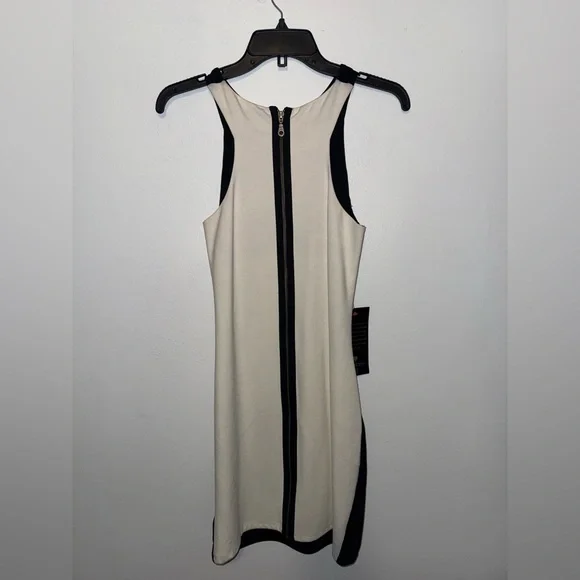 Bebe Black and White Zipper Dress - Picture 3 of 4